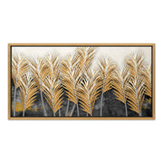 Картина на платно "Gold Leaves" дигитален печат с рамка 140x70x3cm.