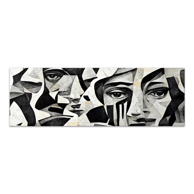 Картина на платно "Abstract Marble Faces" дигитален печат 150x50x3cm.