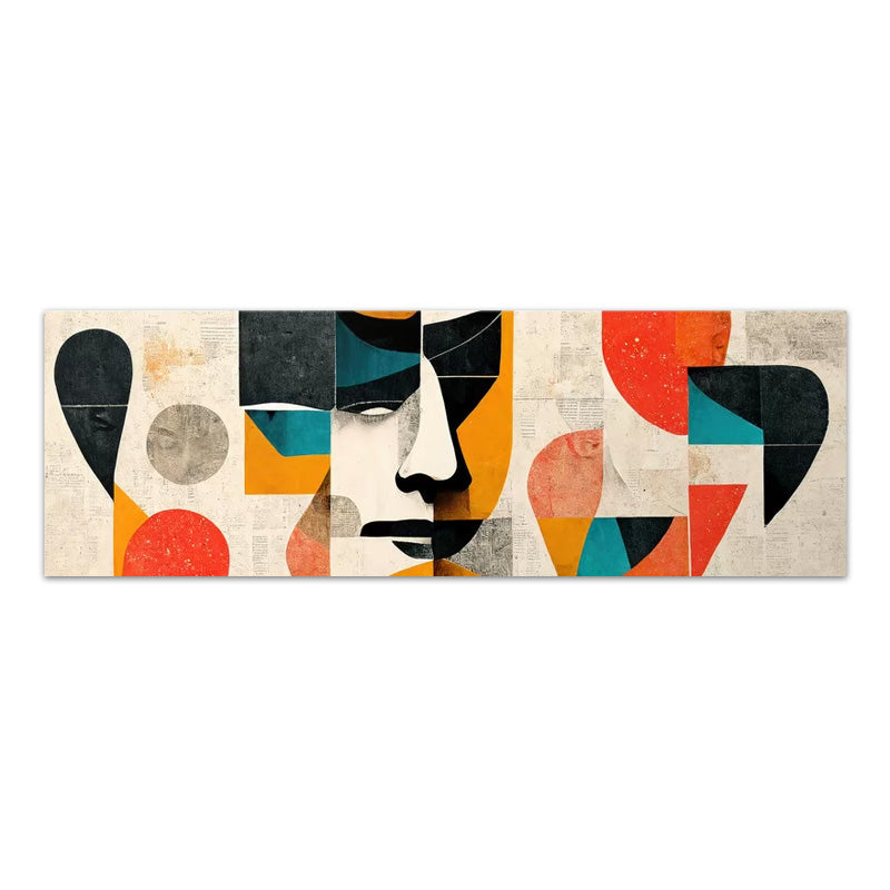 Картина на платно "Abstract Faces" дигитален печат 150x50x3cm.