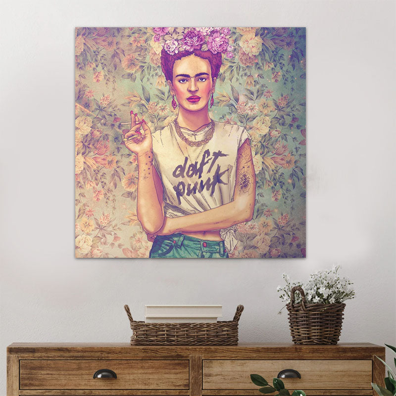 Картина на платно "Frida Punk" дигитален печат 60x60x3cm.