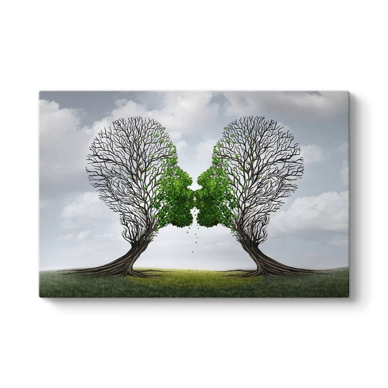 Картина "Trees Growing With Love" дигитален печат върху платно 100x70x3cm.