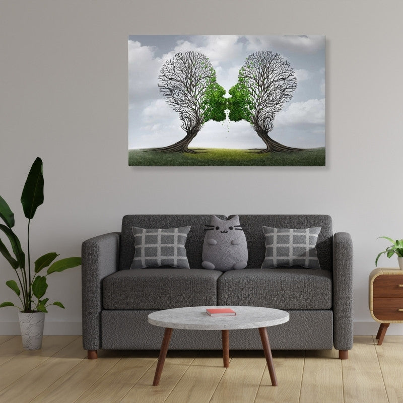 Картина "Trees Growing With Love" дигитален печат върху платно 100x70x3cm.