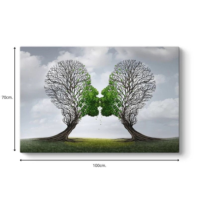 Картина "Trees Growing With Love" дигитален печат върху платно 100x70x3cm.