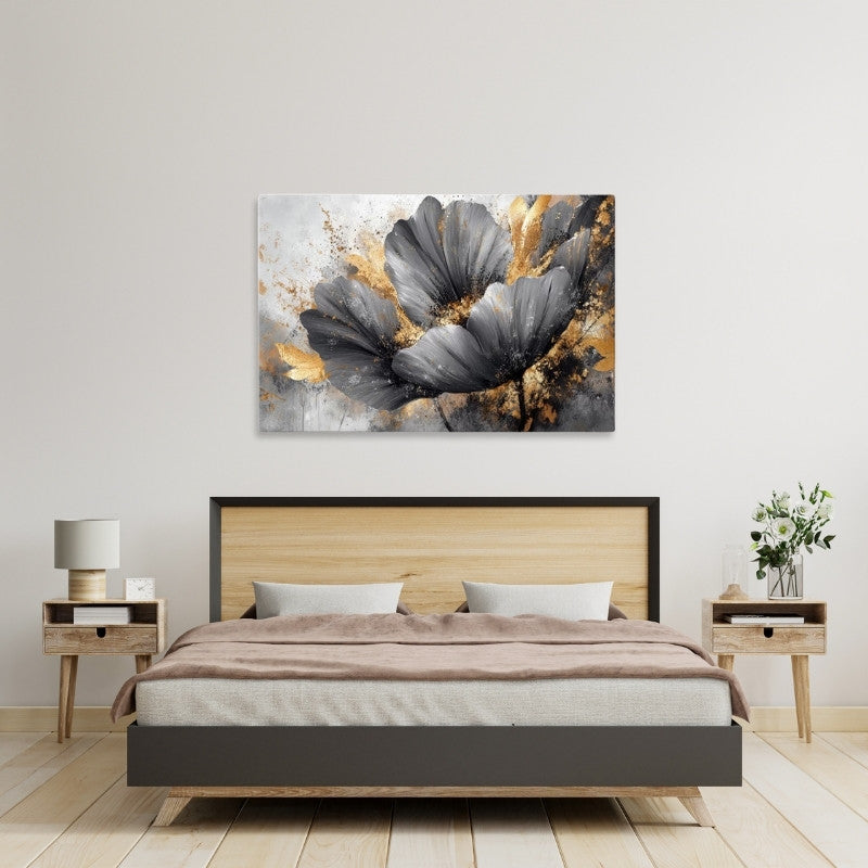 "Flowers Whispering in the Night" картина върху платно дигитален печат 140x100x3cm.