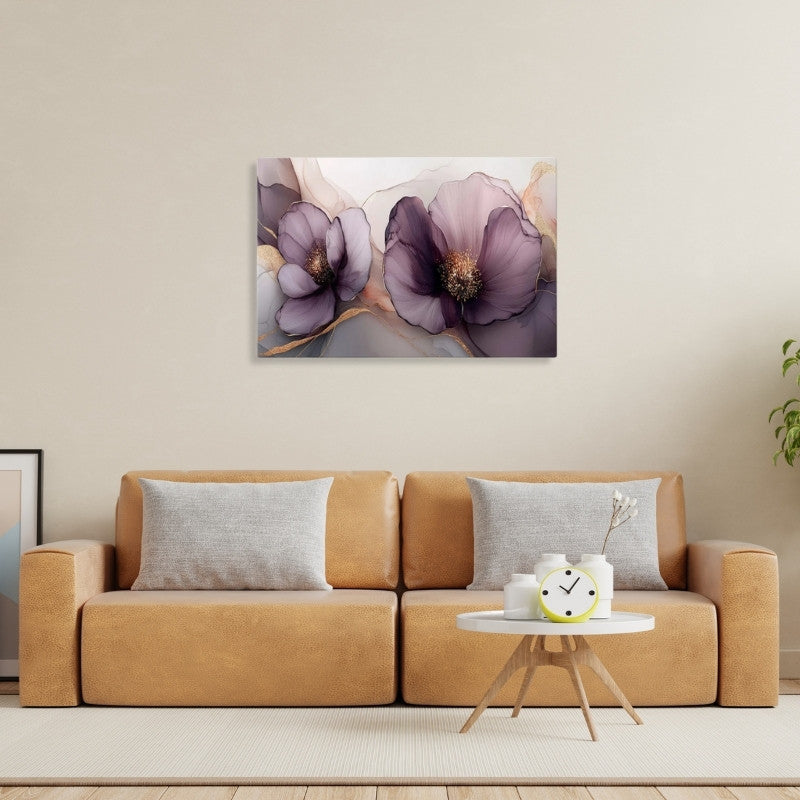 "Purple Peonies" картина върху платно дигитален печат 100x70x3cm.