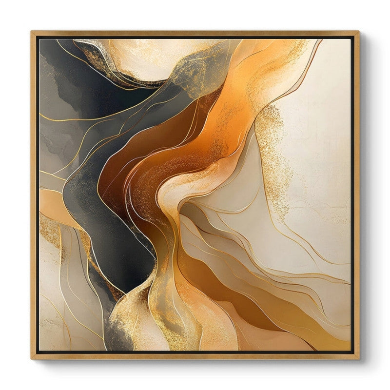 Картина "Sand and Wind Abstract" дигитален печат върху платно с рамка 100x100x3cm.
