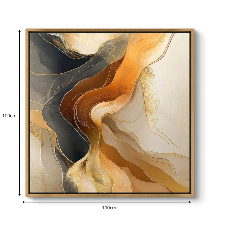 Картина "Sand and Wind Abstract" дигитален печат върху платно с рамка 100x100x3cm.