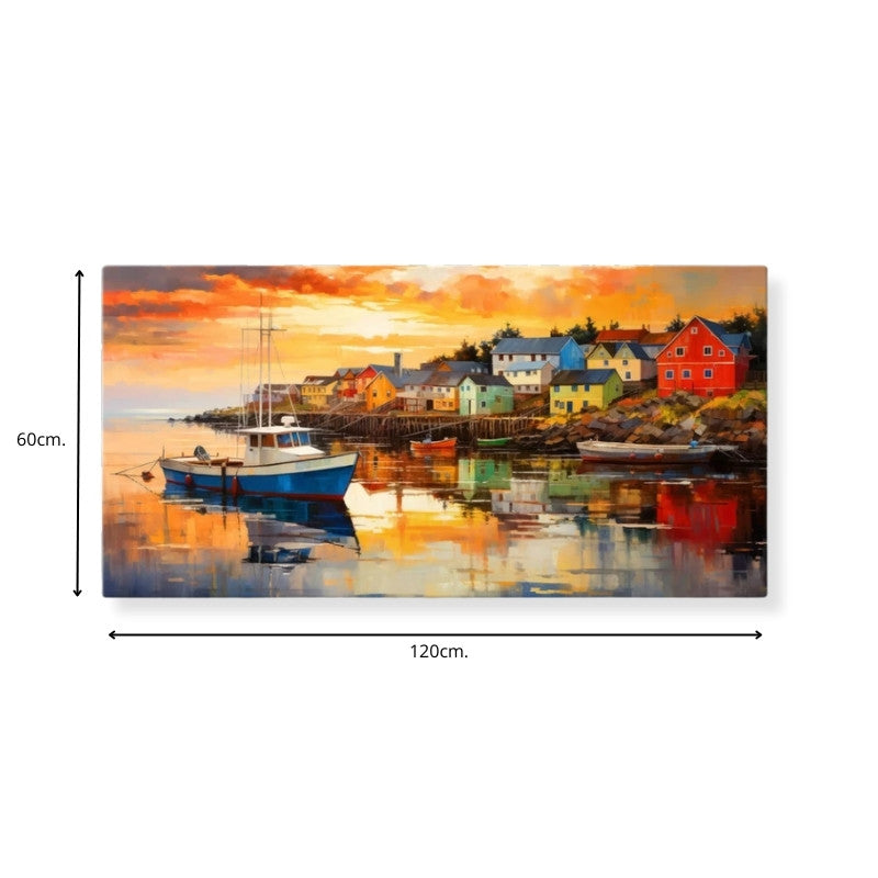 "Fishing Boat" картина върху платно дигитален печат 120x60x3cm.