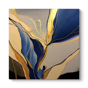 "Dance of Gold and Blue" картина върху платно дигитален печат 100x100x3cm.