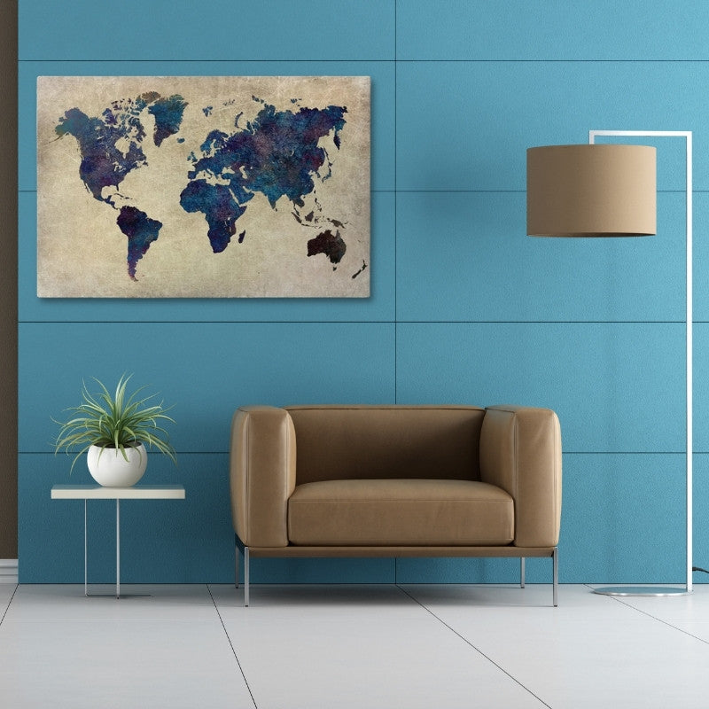 "World Map" картина върху платно дигитален печат 125x80x3cm.
