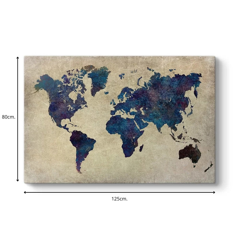 "World Map" картина върху платно дигитален печат 125x80x3cm.