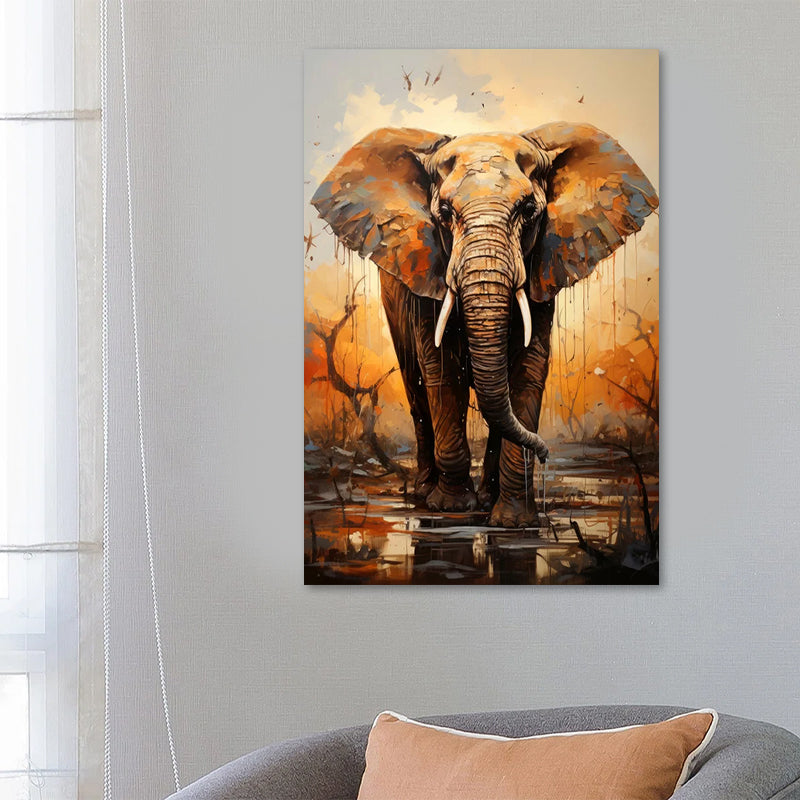 Картина "Elephant Story" дигитален печат върху платно 60x90x3cm.