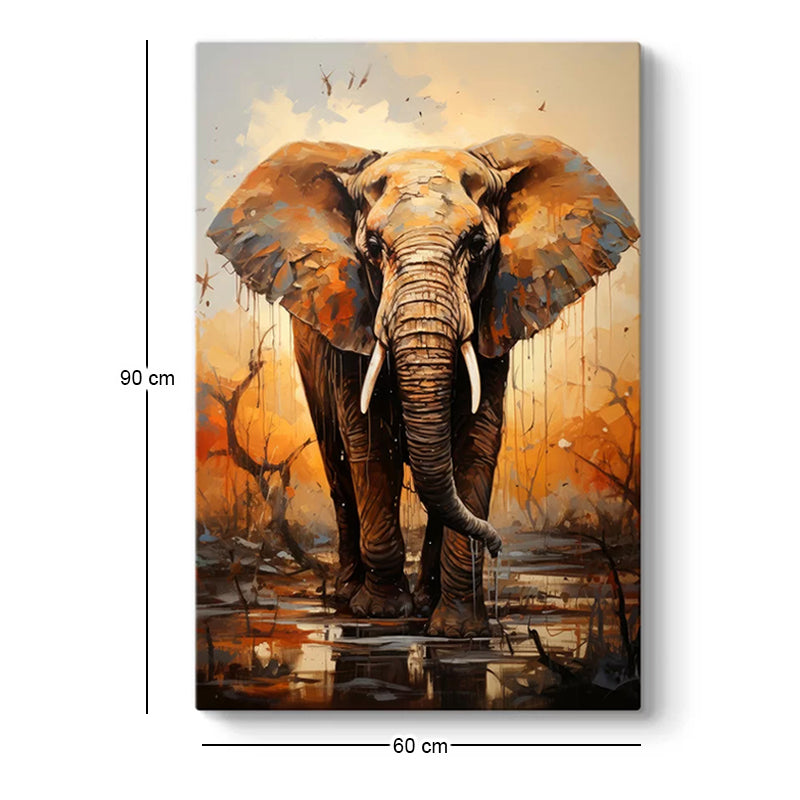 Картина "Elephant Story" дигитален печат върху платно 60x90x3cm.