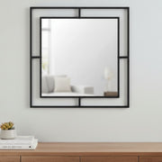 Стенно огледало Corner алуминиево в черен цвят 58,6x2x58,6cm.