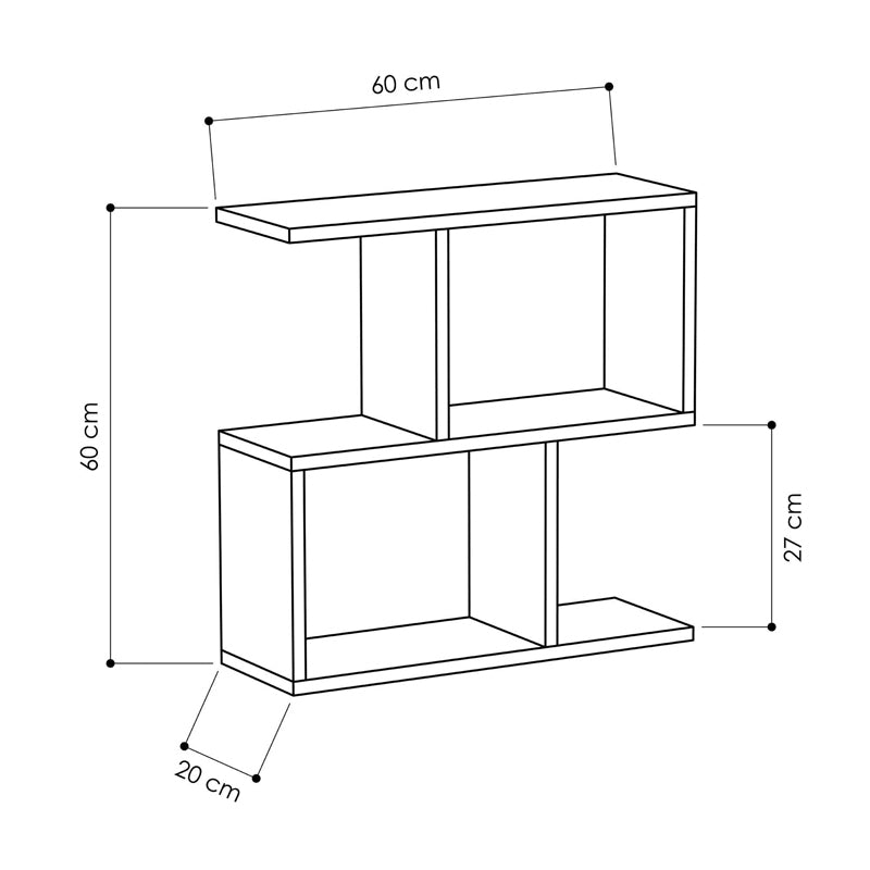 Homemania меламинова помощна масичка в светъл орех 60x20x60cm.