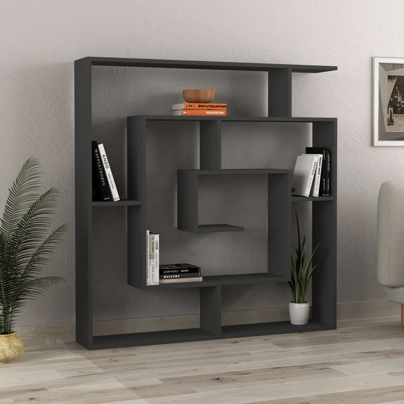 Labirent меламинов шкаф за книги в цвят антрацит 125x22x129cm.