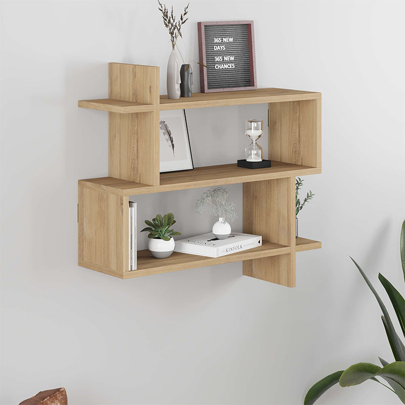 Paralel меламинова стенна етажерка в цвят естествен бук 70x22x65cm.