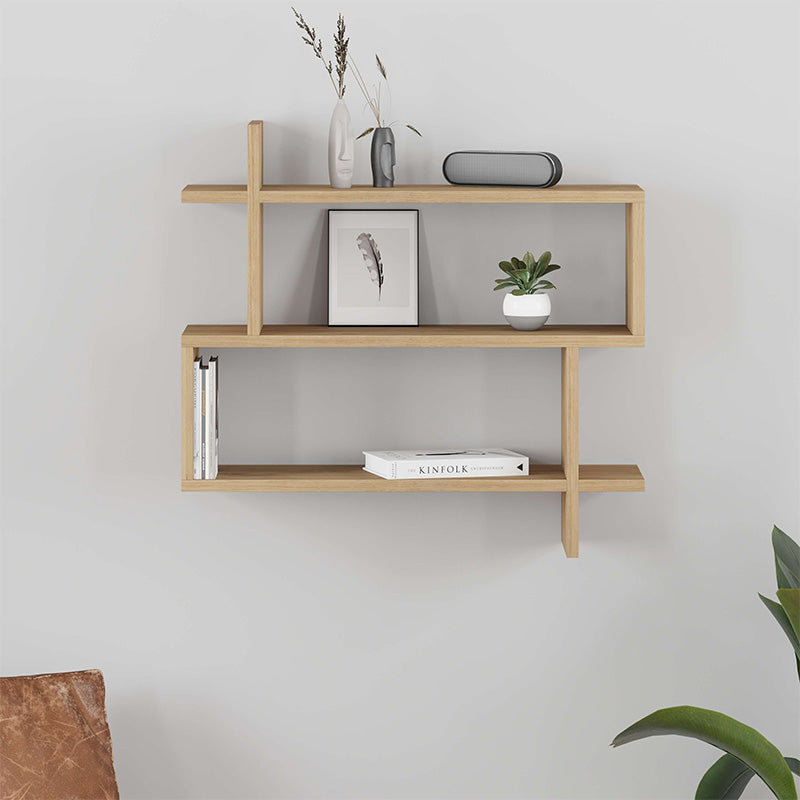 Paralel меламинова стенна етажерка в цвят естествен бук 70x22x65cm.