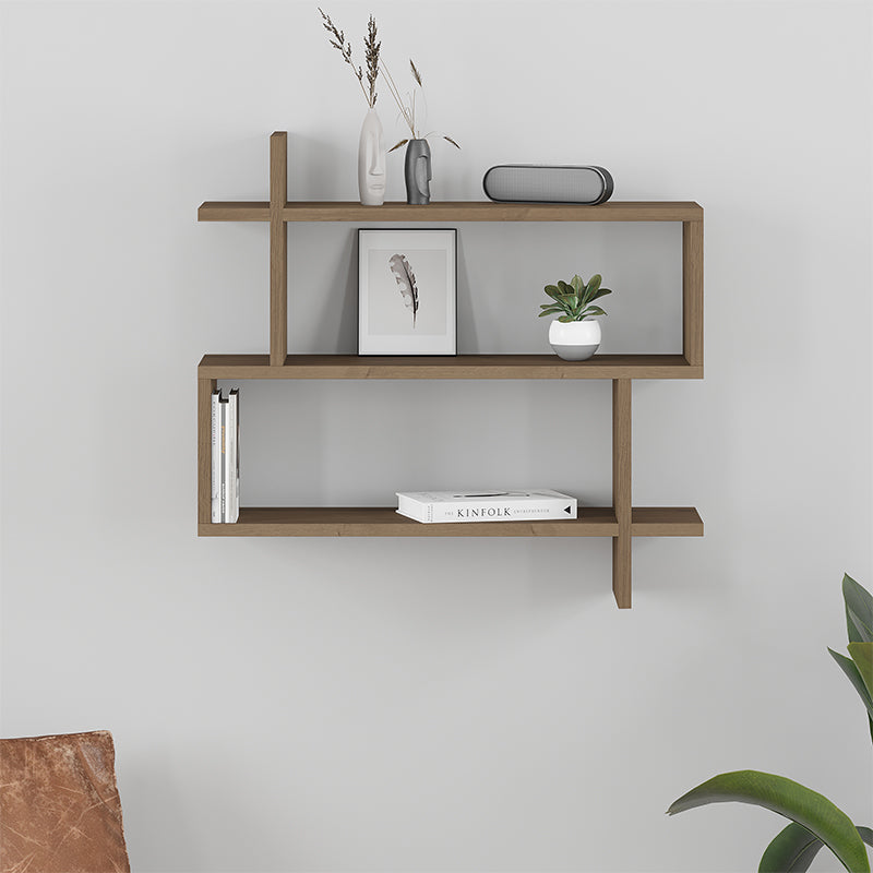 Paralel меламинова стена рафт в светъл орех 70x22x65cm.