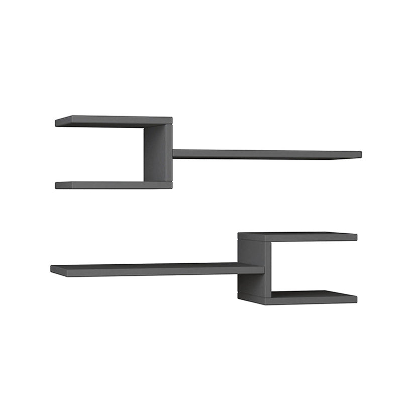 Fork меламинови 2 броя стени рафтове в цвят антрацит 75x19,5x18cm.