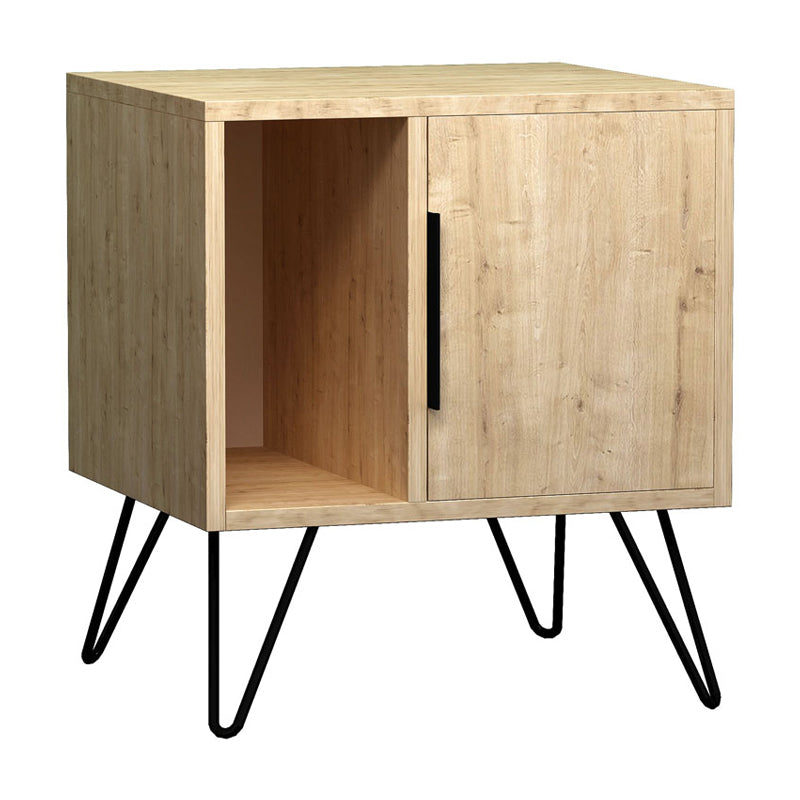 Нощно шкафче Glynn от меламин в цвят дъб 50,2x44,6x60cm.