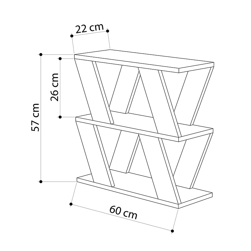 Lazena меламинова помощна масичка в цвят дъб 60x22x57cm.