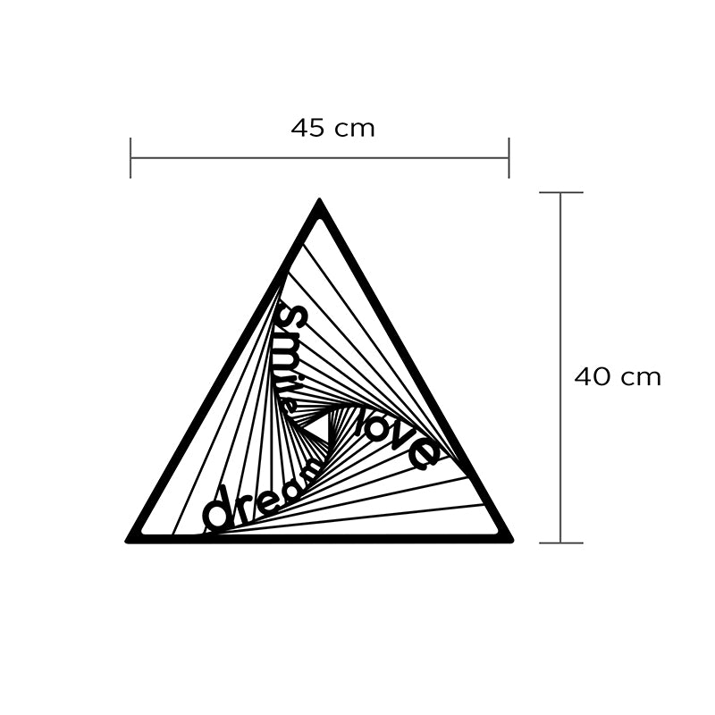 DSL метално стенна декорация в черен цвят 45x2x40cm.