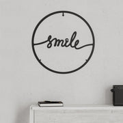Smile метална стенна декорация в черен цвят 45x2x45cm.