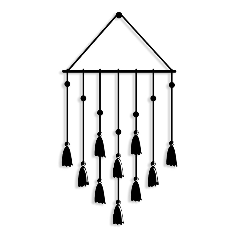 Tassel метална стенна декорация в черен цвят 32,6x2x60cm.