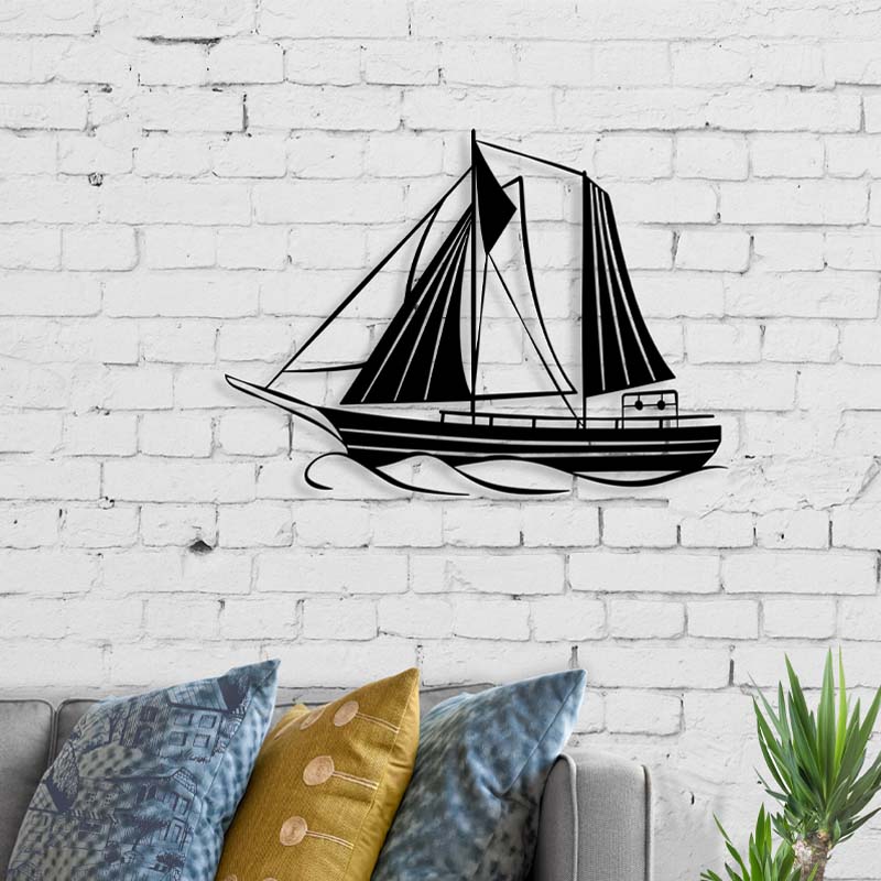 Sail метална стенна декорация в черен цвят 55x2x40cm.