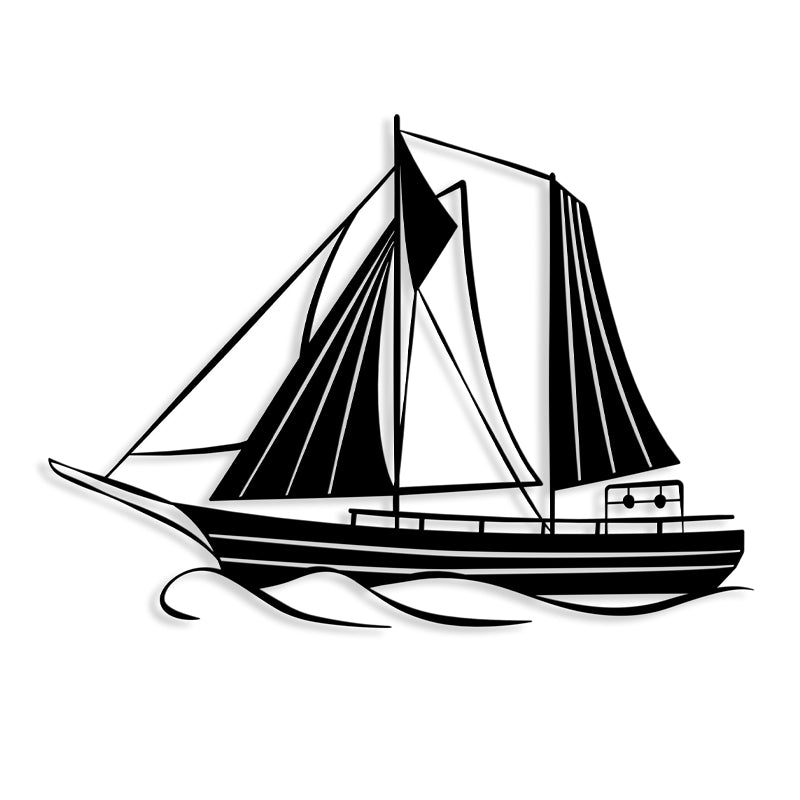 Sail метална стенна декорация в черен цвят 55x2x40cm.