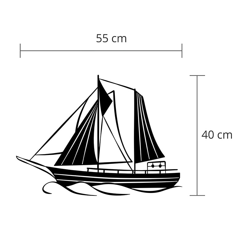 Sail метална стенна декорация в черен цвят 55x2x40cm.