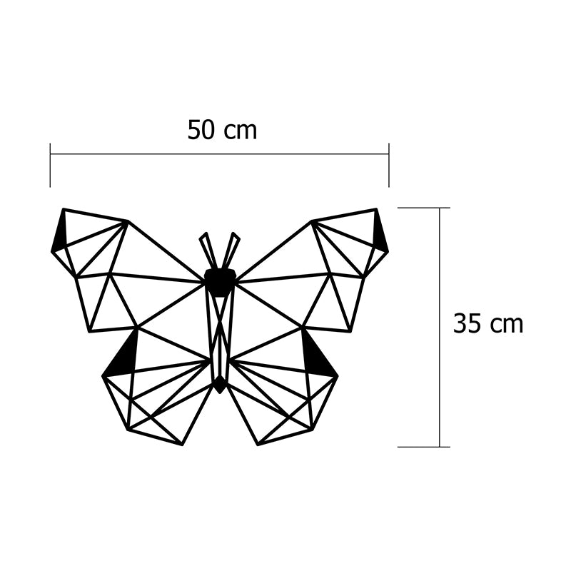 Butterfly метална стенна декорация в черен цвят 50x2x35cm.