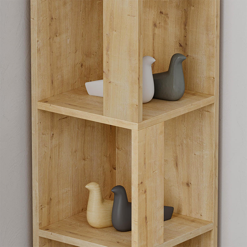 Piano ъглова библиотека от меламин в цвят дъб 31,4x31,4x158,9cm.