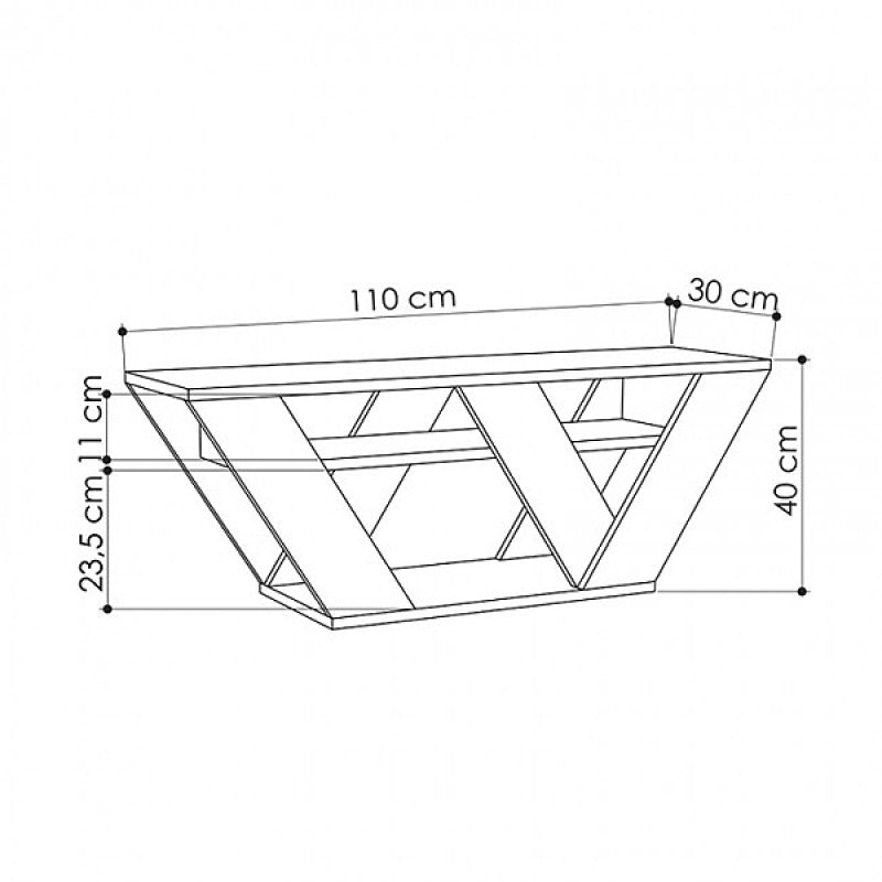 Pipralla меламинов шкаф за телевизор в цвят пясъчник 110x30x40cm.
