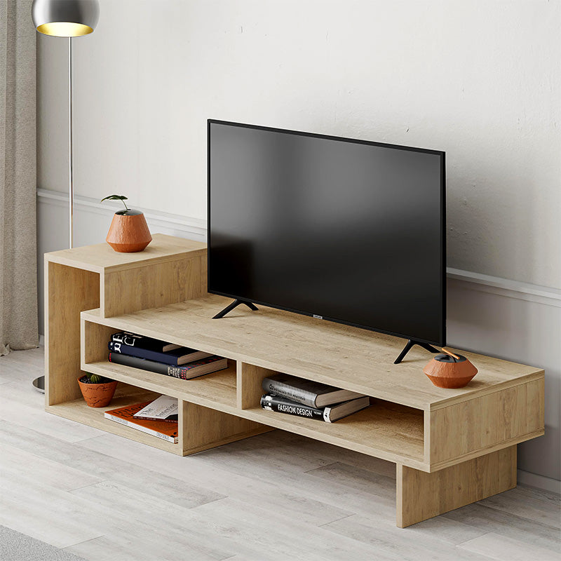 Tetra ТВ шкафче от меламин в цвят дъб 136,7x40x42cm.