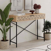 Heaton metal-melamine конзола в цвят сапфирен дъб 110x35,6x90cm.