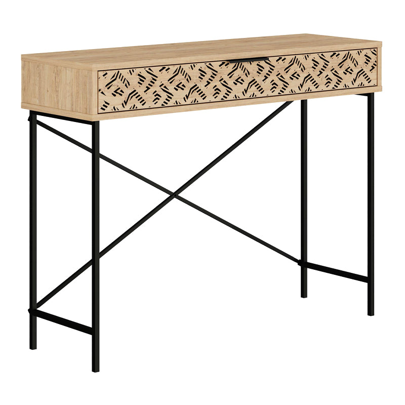 Heaton metal-melamine конзола в цвят сапфирен дъб 110x35,6x90cm.