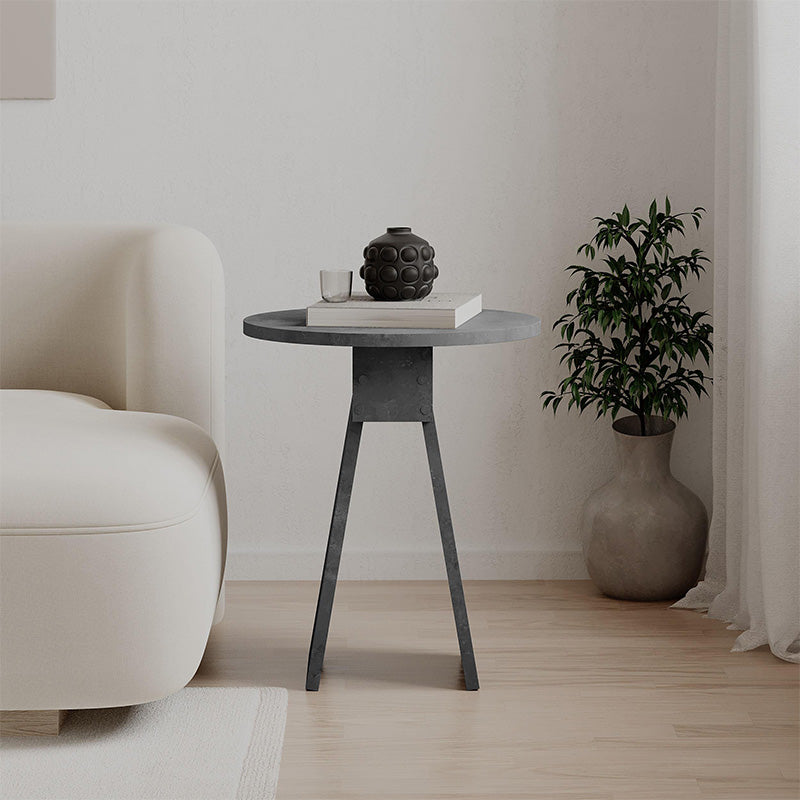 Chen melamine side table in retro grey color Φ42x50cm.