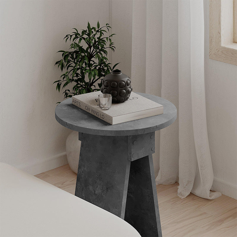 Chen melamine side table in retro grey color Φ42x50cm.