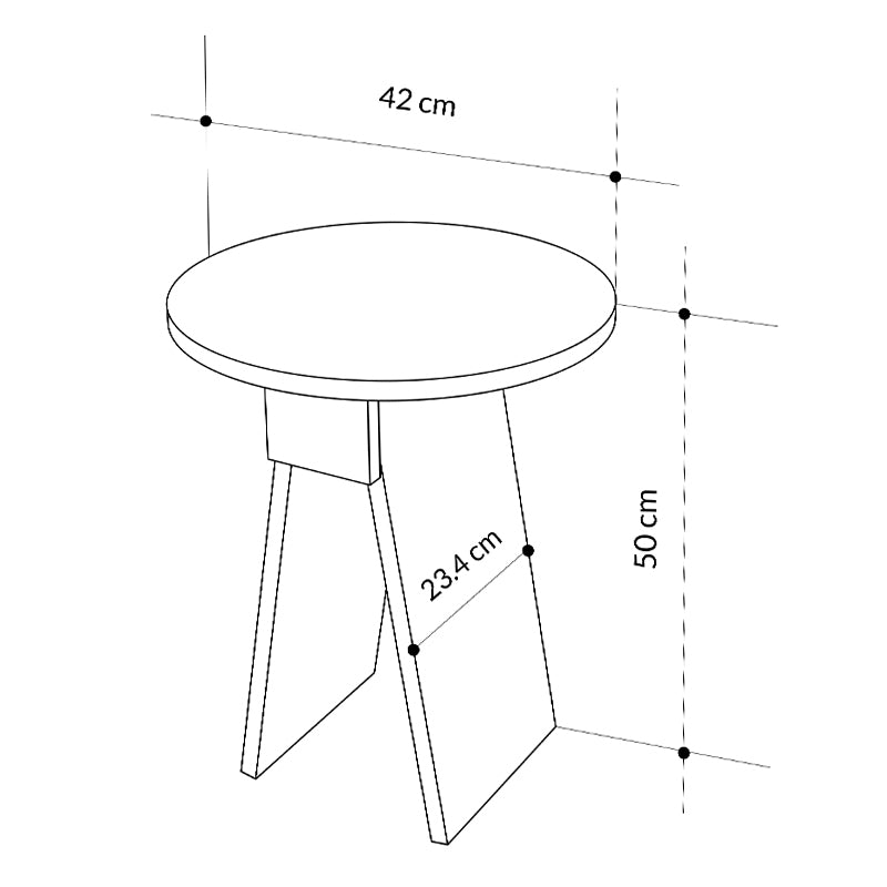 Chen melamine side table in retro grey color Φ42x50cm.