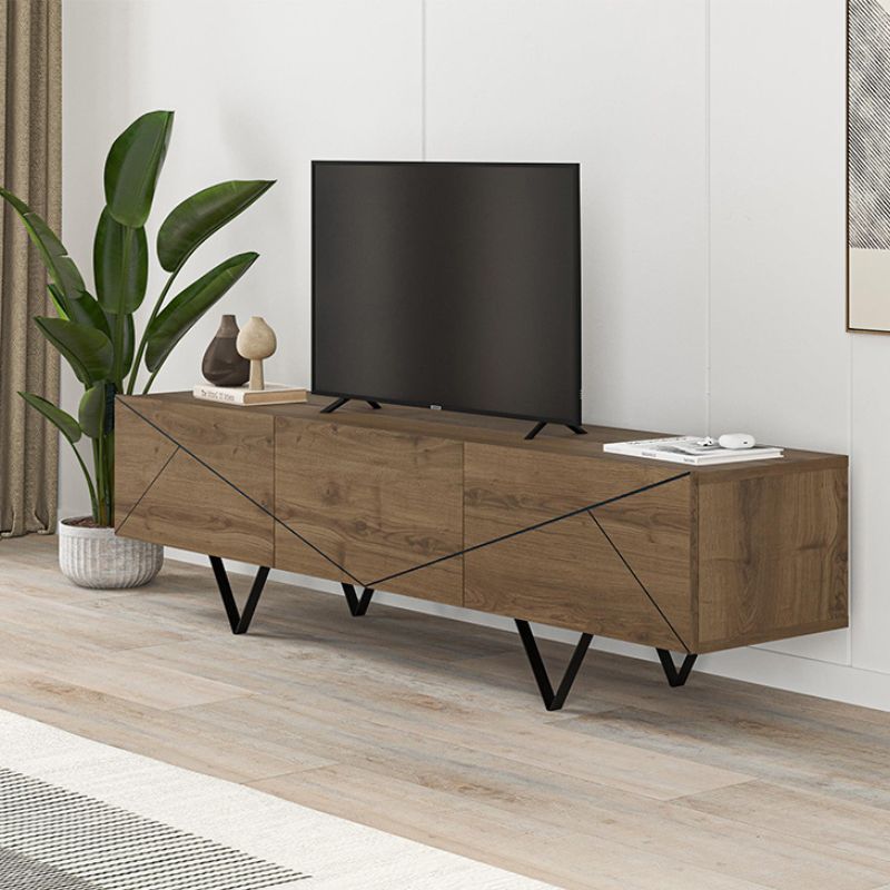 Jakomen меламинов шкаф за телевизор в светъл орех 160x36.8x43cm.