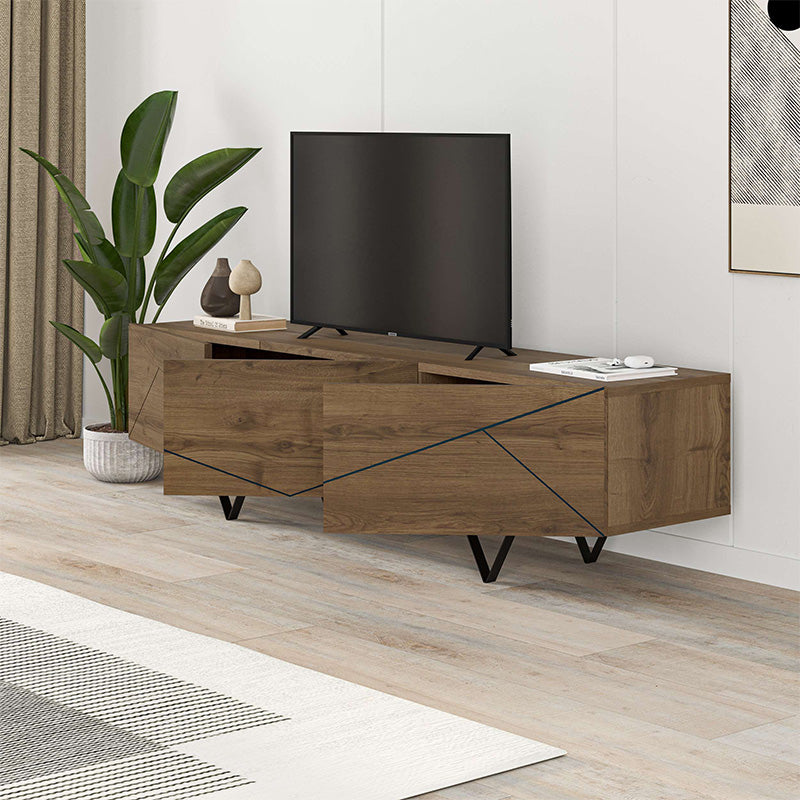 Jakomen меламинов шкаф за телевизор в светъл орех 160x36.8x43cm.