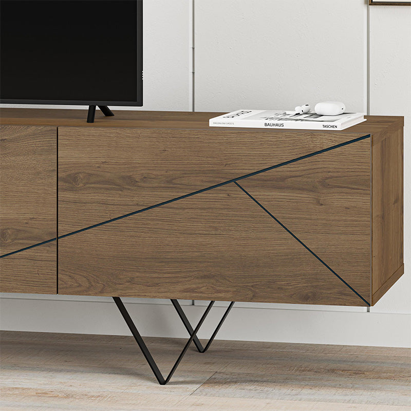 Jakomen меламинов шкаф за телевизор в светъл орех 160x36.8x43cm.