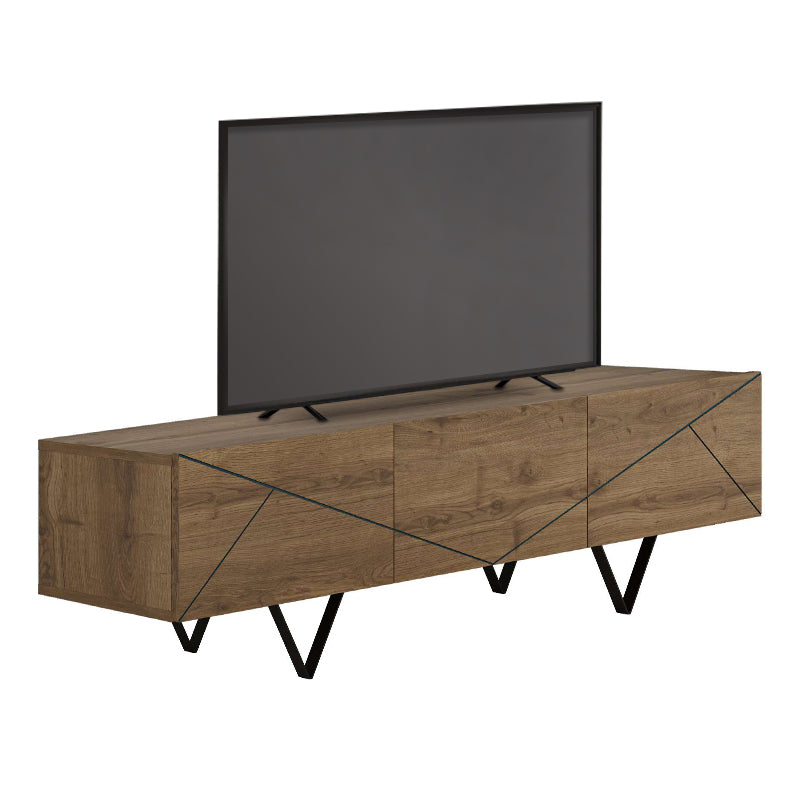 Jakomen меламинов шкаф за телевизор в светъл орех 160x36.8x43cm.