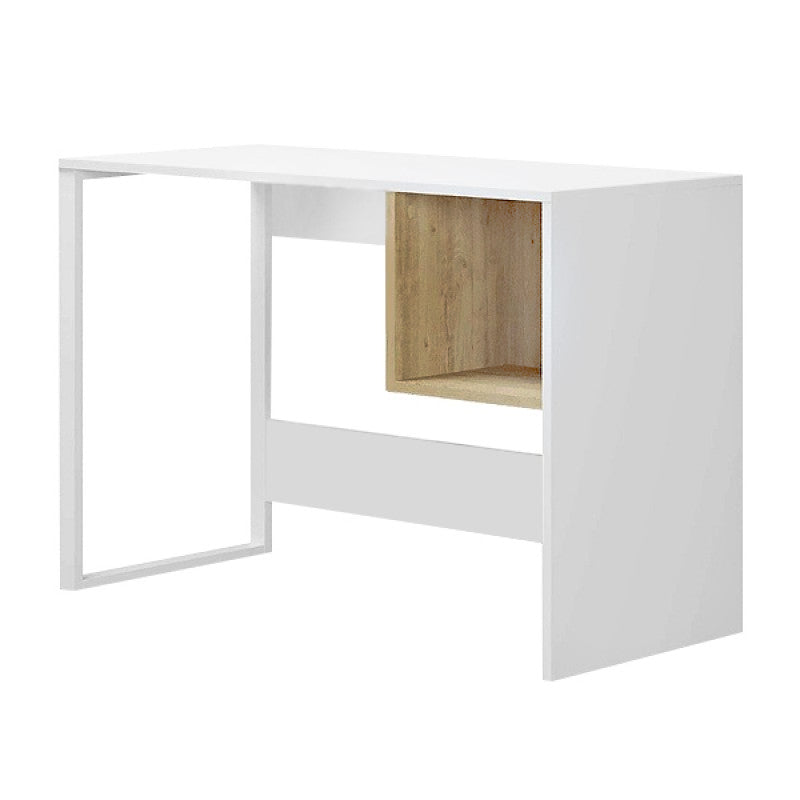 Cubo Бюро от меламин и метал в бяло - цвят сапфирен дъб 110x50x75cm