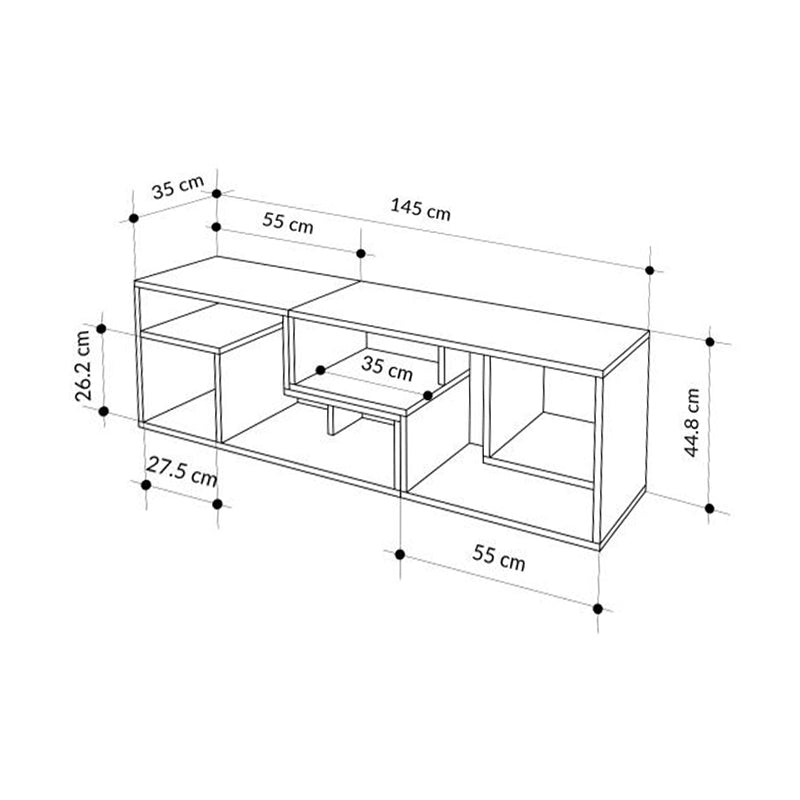 Glis меленинов шкаф за телевизор в светъл орех - цвят пясъчник 145x35x44.8cm.