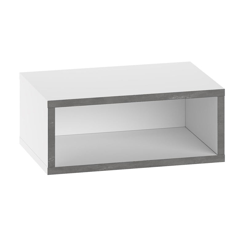 Brik стенна нощна шкафче с LED светлина в бяло - сиво ретро 45x30x18cm.