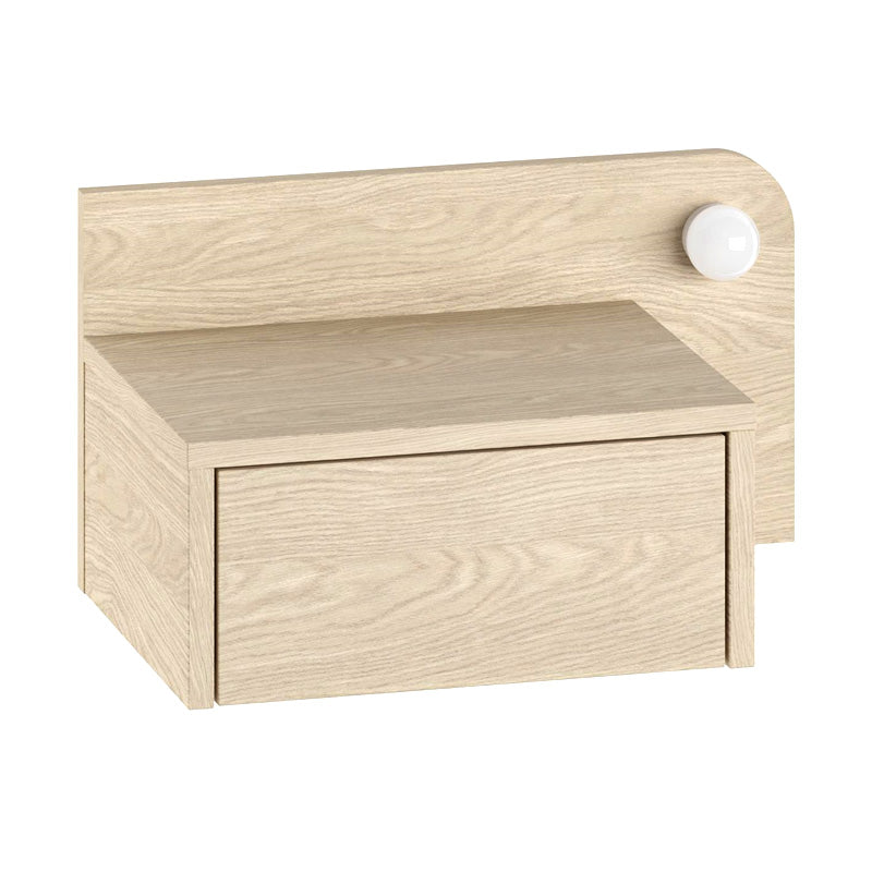 Dotta стенна нощна шкафче с LED светлина в цвят светъл дъб 52x33.6x28cm.