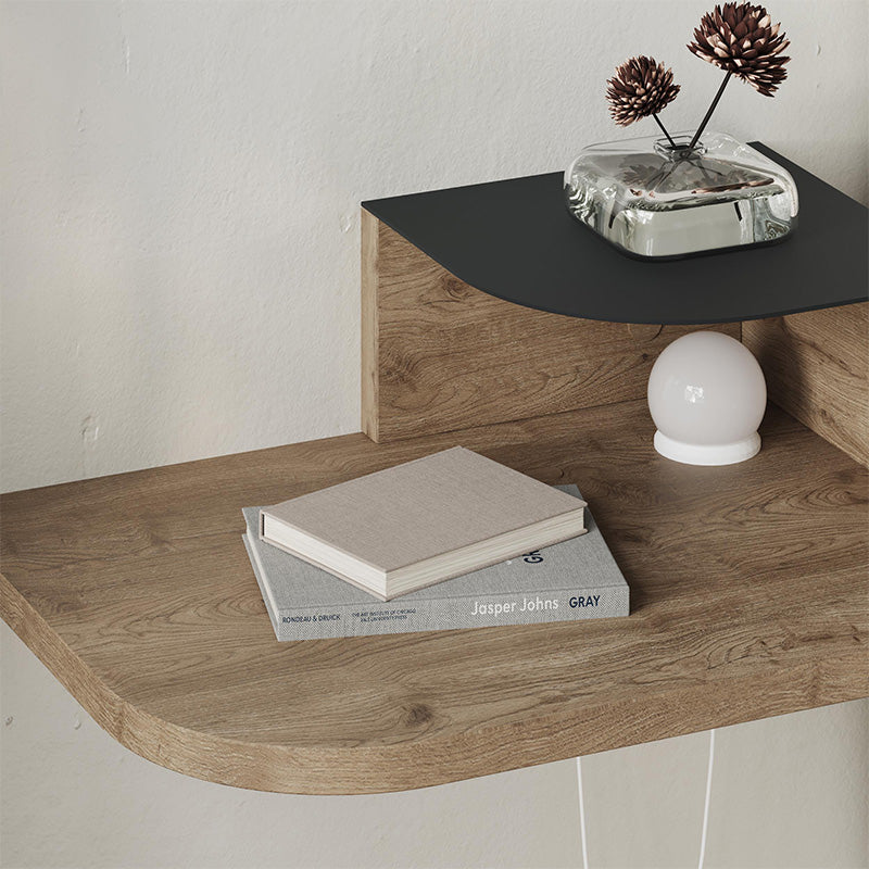 Luno стенен нощен шкаф с LED светлина в цвят sepet oak 40x30x16.2cm.